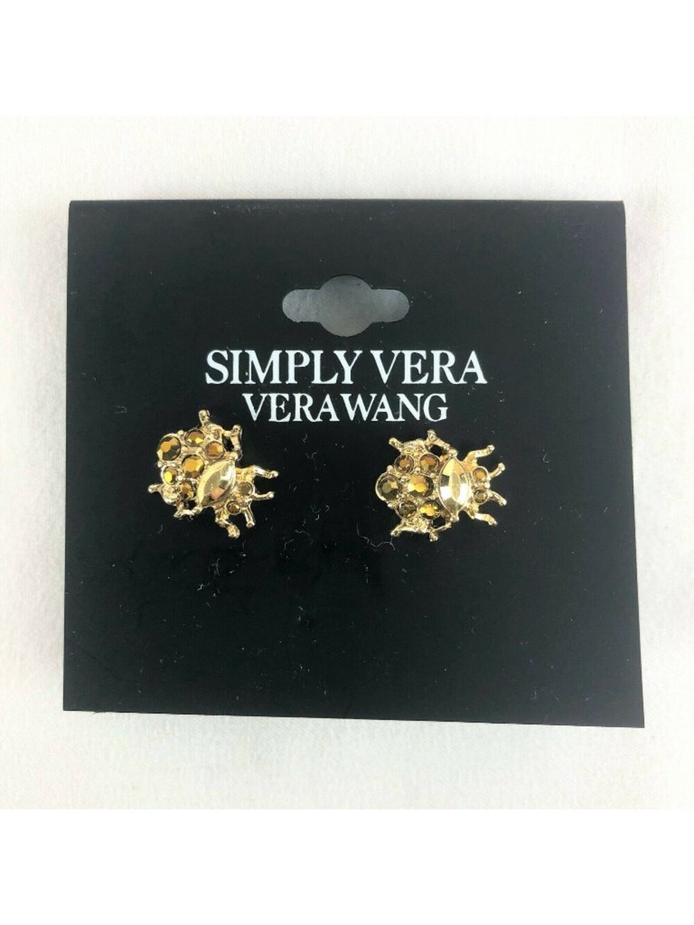 Simply Vera by Vera Wang Earrings Gold-tone Amber Rhinestone Flies